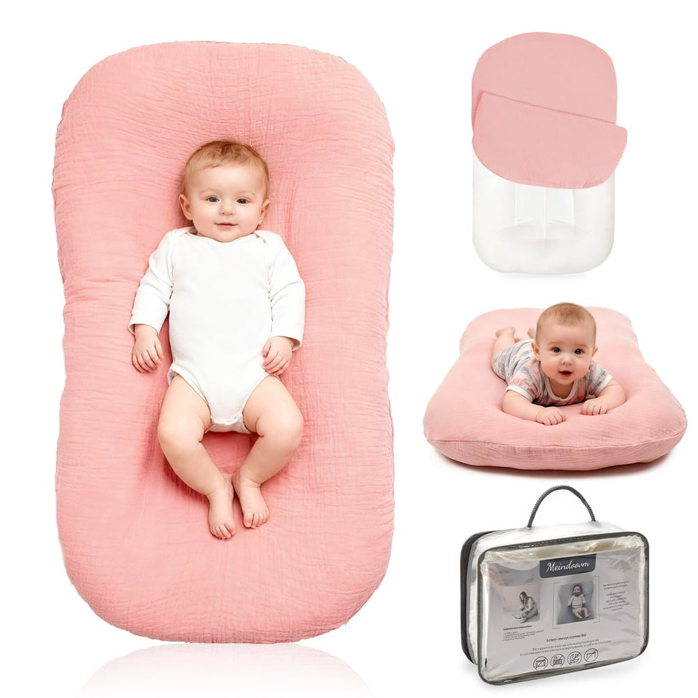 Meindoovm Baby Lounger cover closeup showing soft breathable fabric for comfort