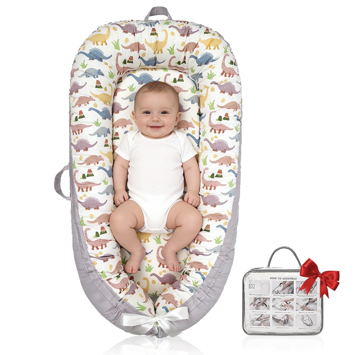 Meindoovm baby lounger cover – removable and machine washable for quick cleanups.
