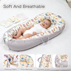 Meindoovm baby lounger fabric texture – soft organic cotton for gentle daytime comfort.