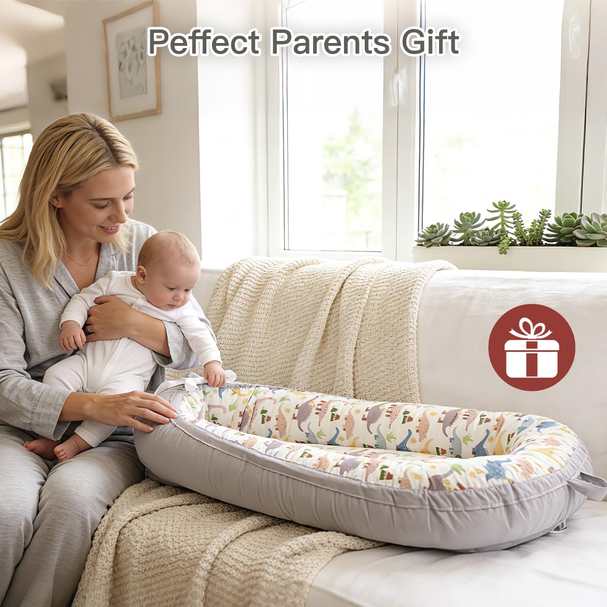 Meindoovm baby lounger growth size – adjustable fit as baby grows.