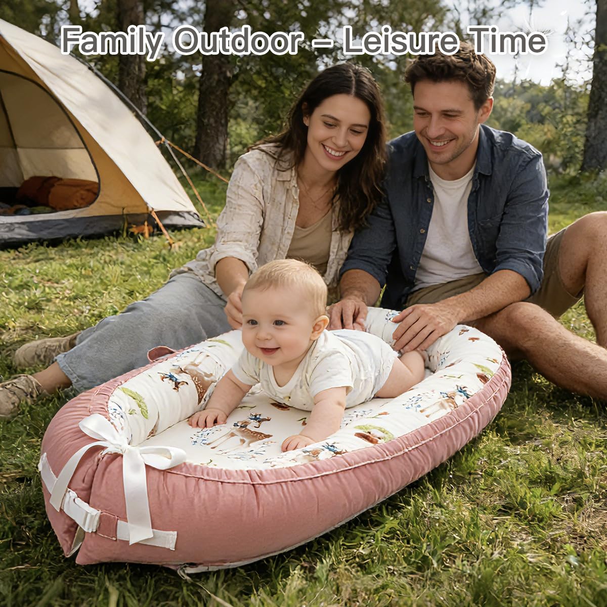 Meindoovm baby lounger machine-washable cover for quick cleanup.