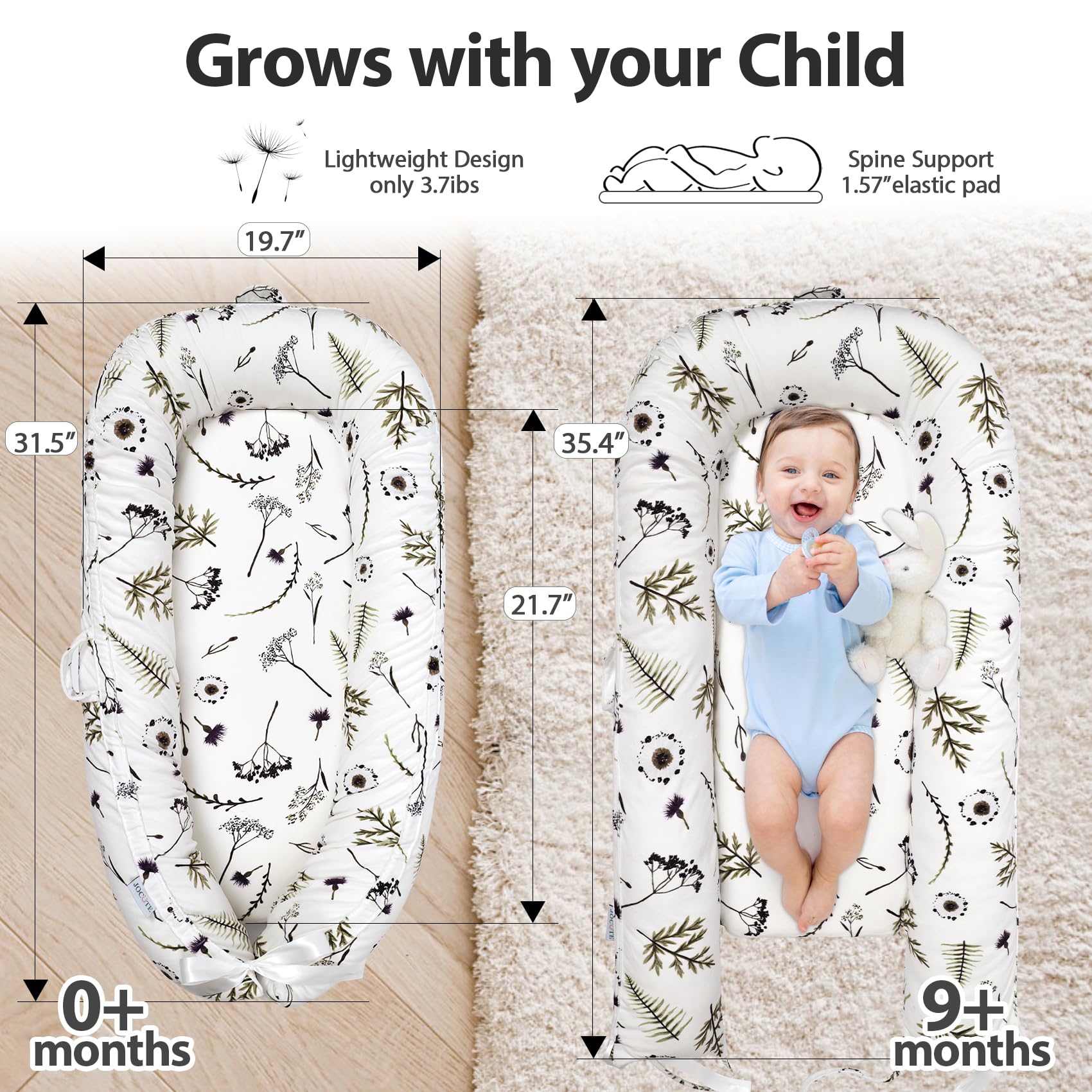 Meindoovm Baby Lounger suitable for newborn to 24 months supervised use
