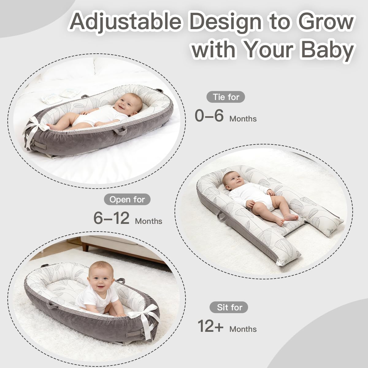 Meindoovm baby lounger organic cotton fabric feels soft and breathable