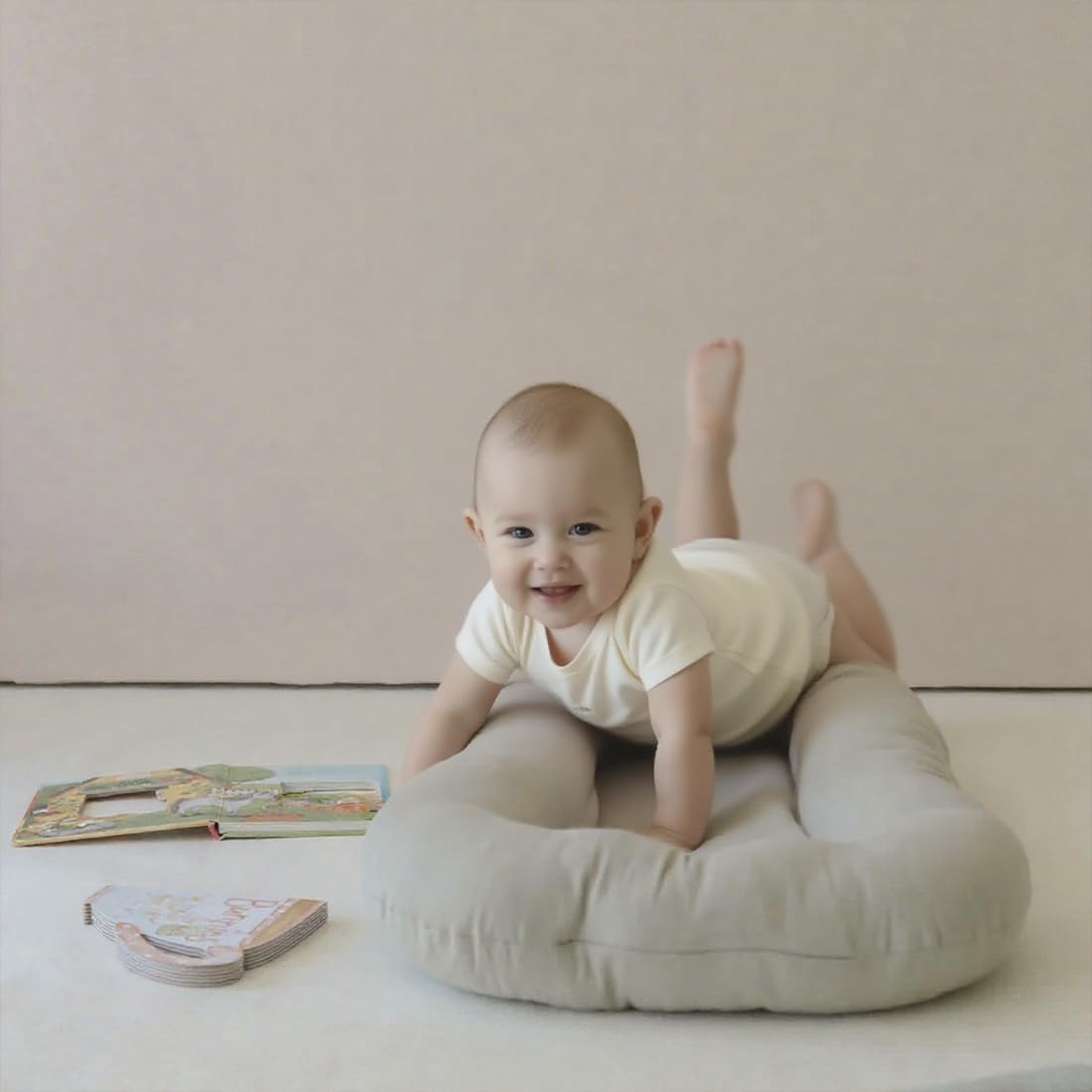 Meindoovm Baby Lounger portable design ideal for travel or small spaces.