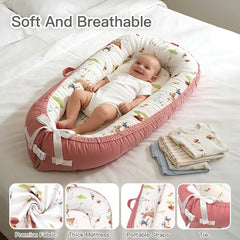 Meindoovm baby lounger reversible design highlights two stylish color options.