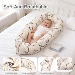 Meindoovm baby lounger reversible design offers two stylish looks for quick room style changes.