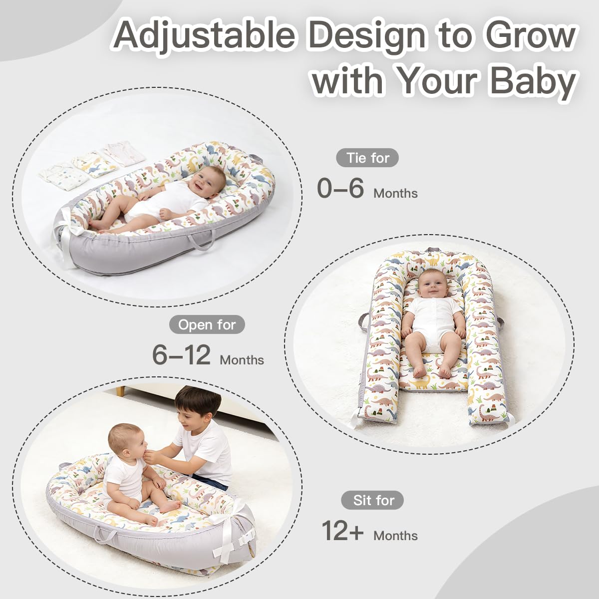 Meindoovm baby lounger reversible views – switch styles to suit mood and decor.