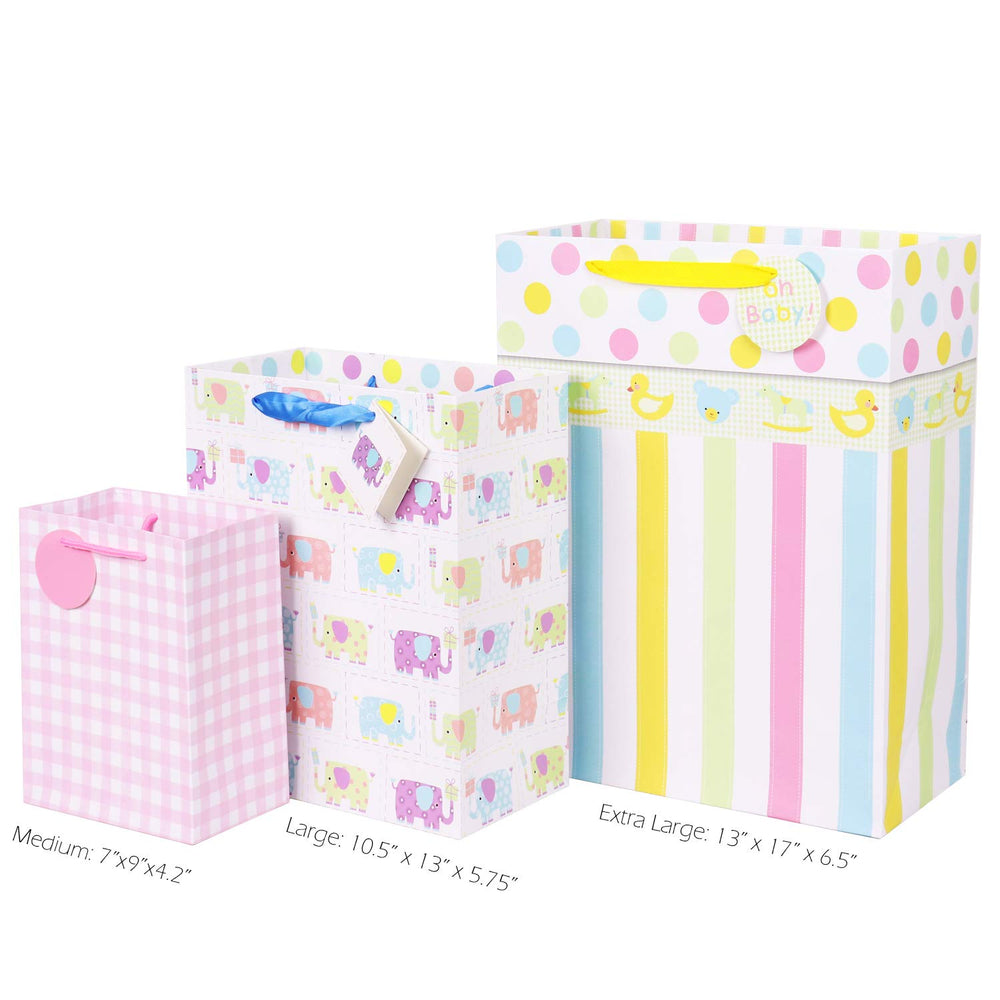 Meirus animals design gift bag ideal for baby celebrations and gifts.