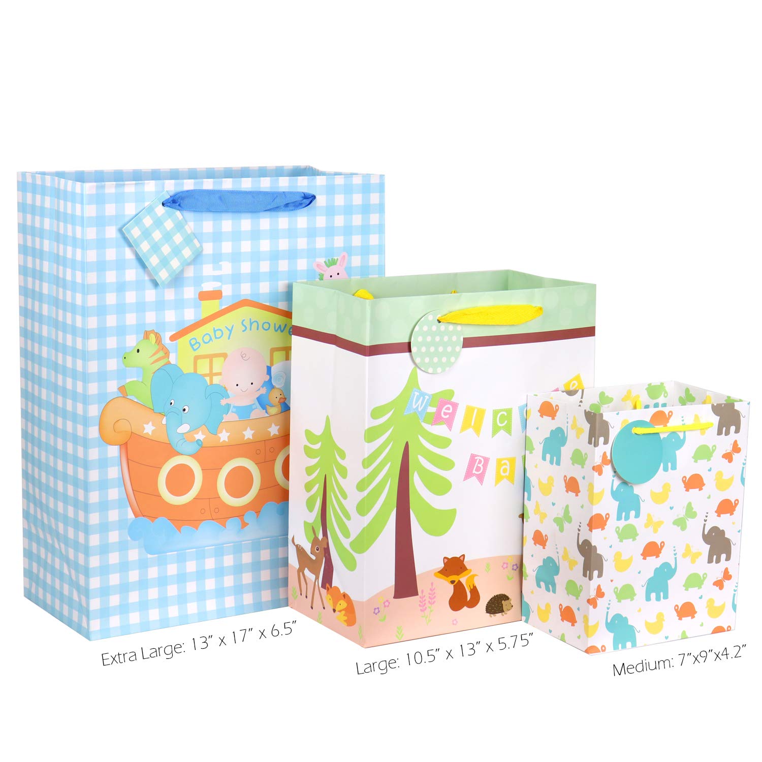 Meirus jungle design gift bag ready for baby shower favors.