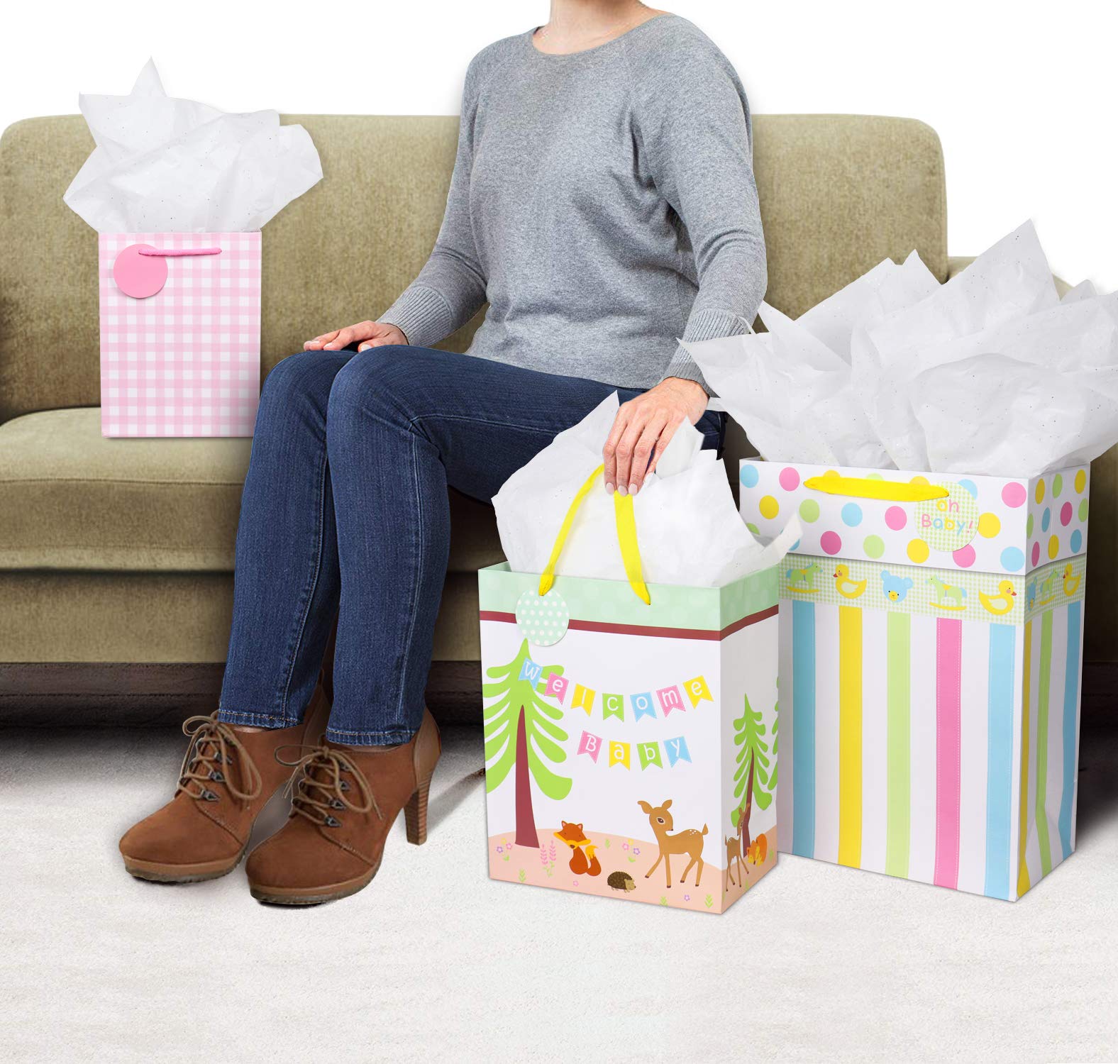 Meirus small gift bags displayed; compact 7x9 size perfect for accessories.