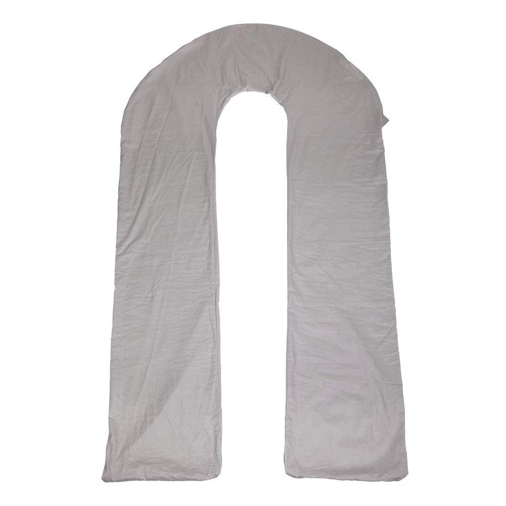 Meiz full pregnancy pillow cover close-up fabric shows soft, skin-friendly material for comfortable sleep.