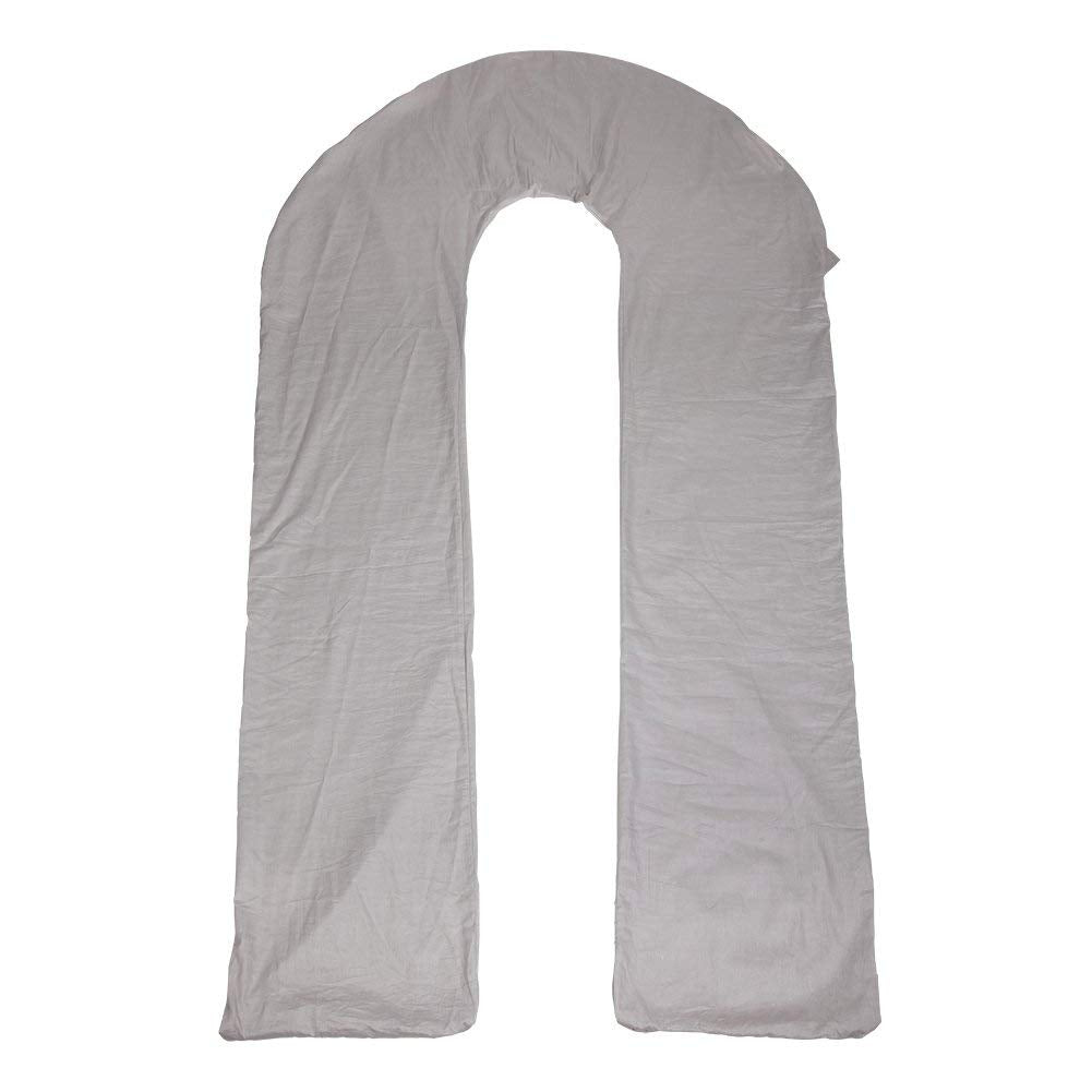 Meiz full pregnancy pillow cover close-up fabric shows soft, skin-friendly material for comfortable sleep.