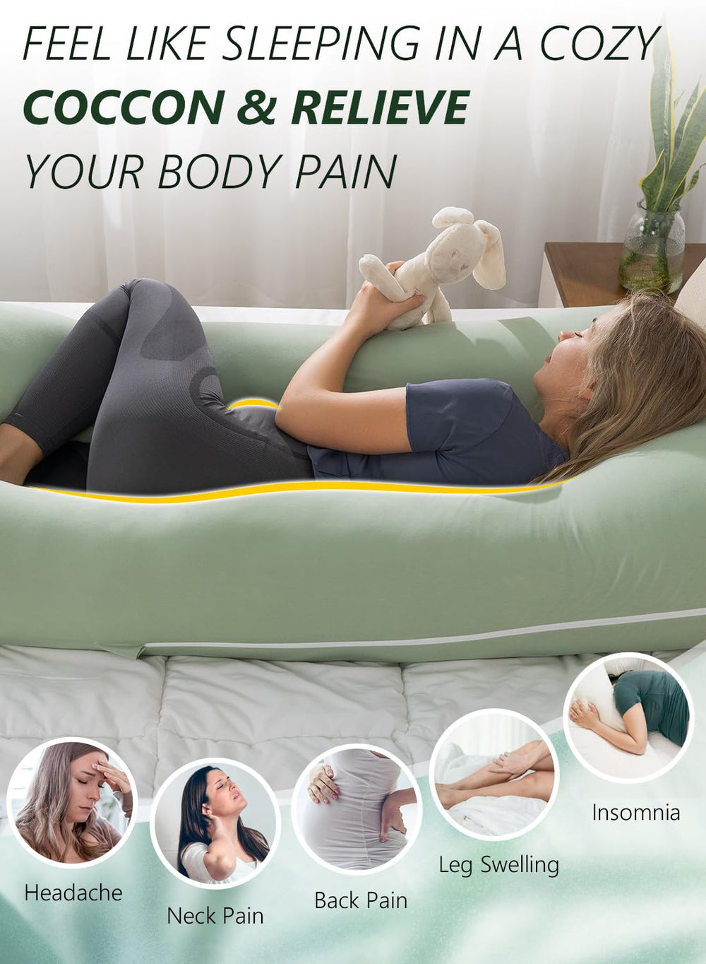 Meiz pillow doubles as nursing support after childbirth for easier feeding.