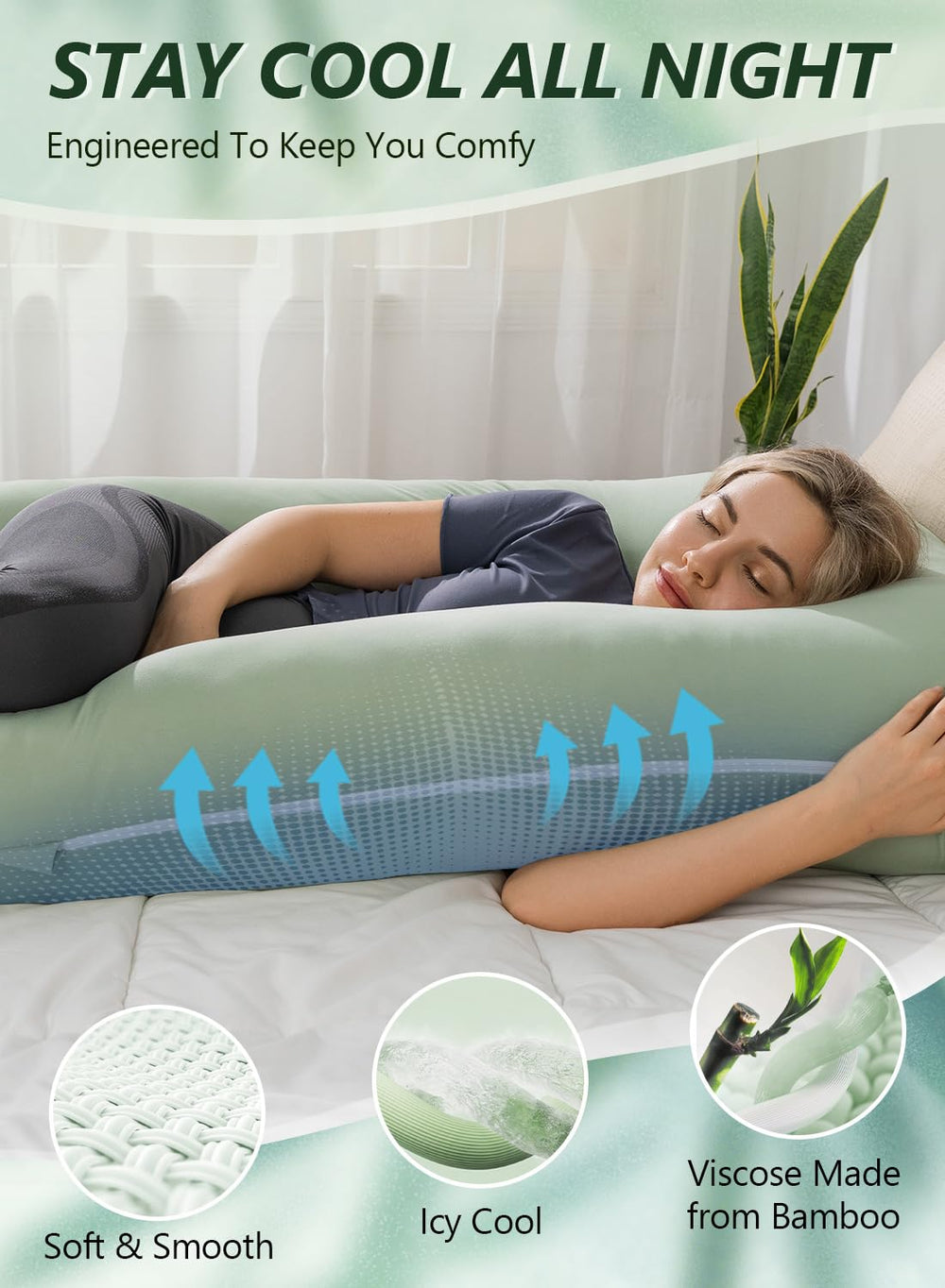 Meiz 55 inch length emphasizes full body support for comfort