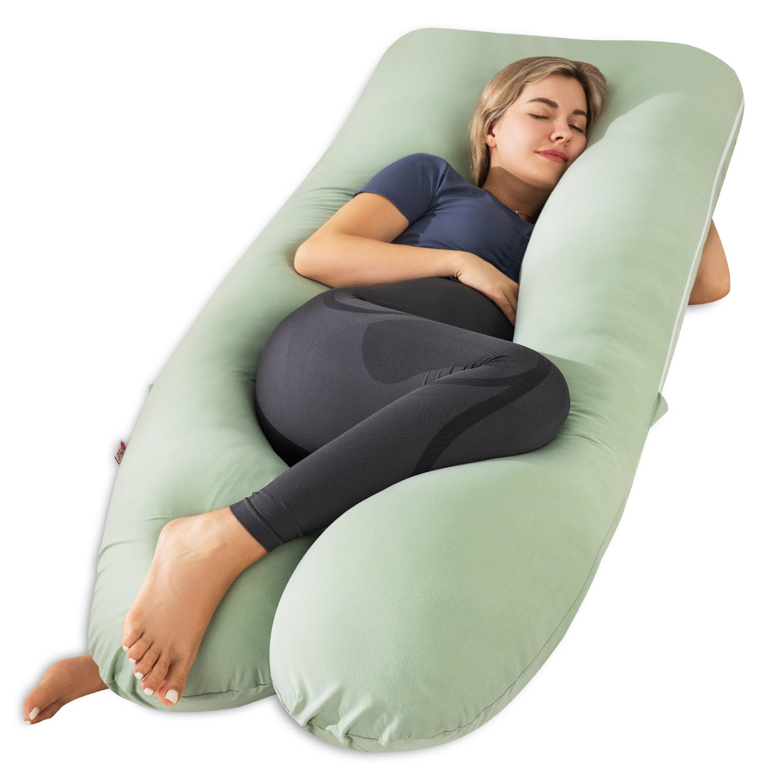 Meiz pregnancy pillow 60-inch U-shape supports full body comfort for sleep.