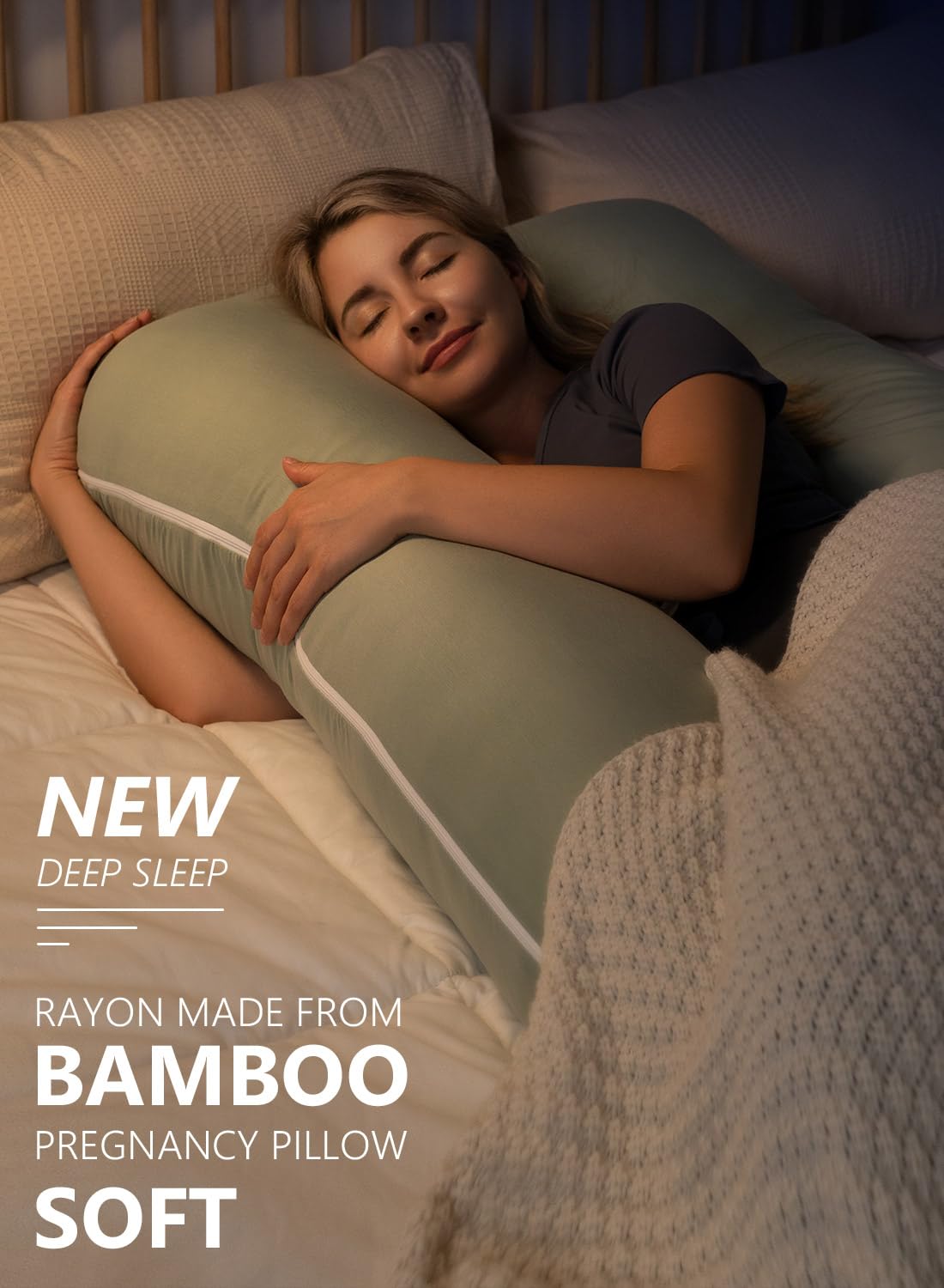 Meiz pregnancy pillow side sleep setup supports side sleeping positions