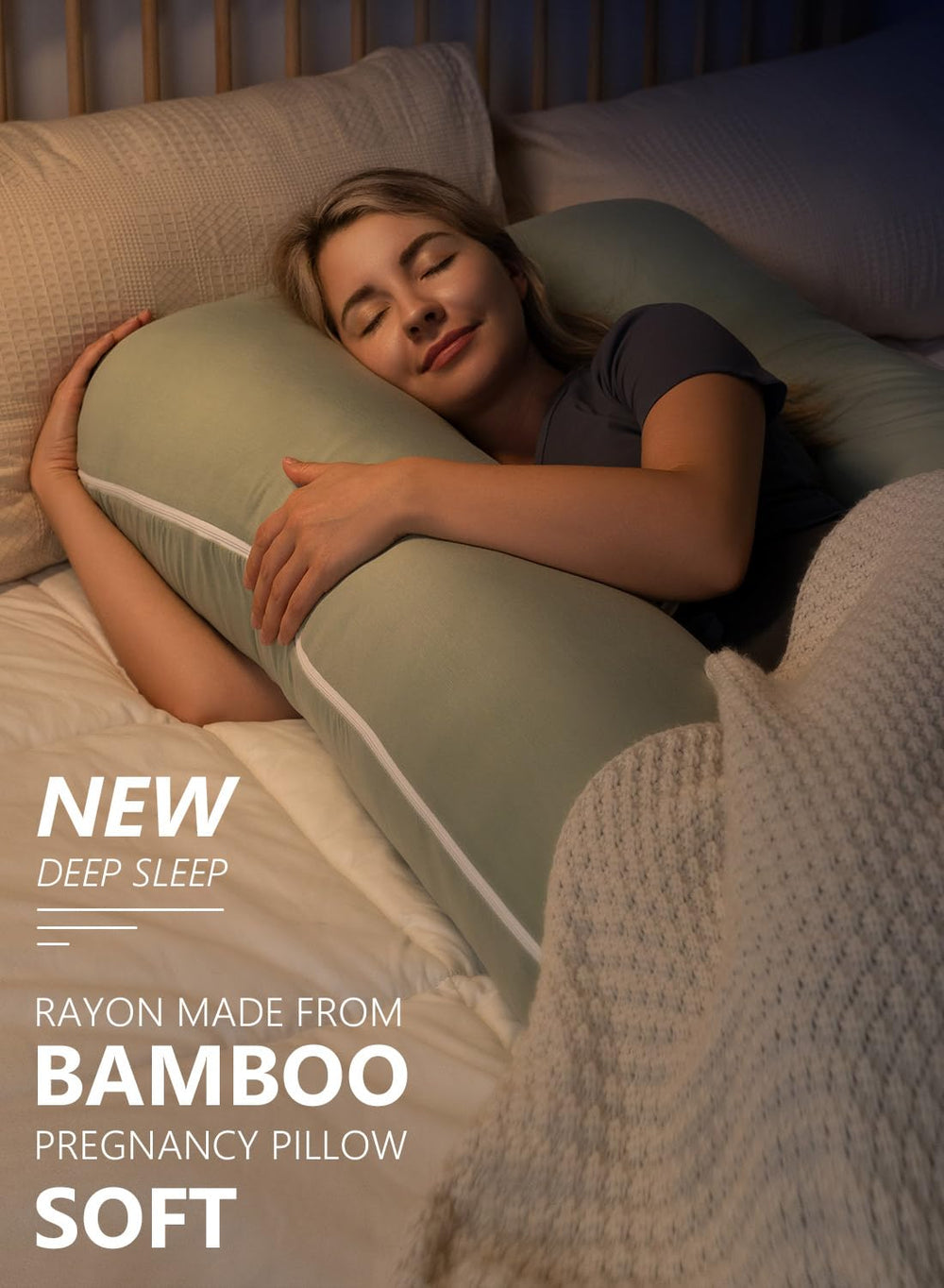 Meiz pregnancy pillow side sleep setup supports side sleeping positions