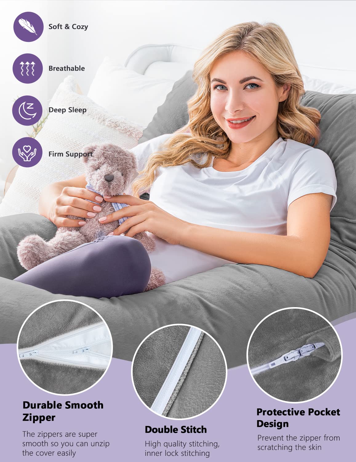 Meiz 7D polyester filling adjustable for personalized support.