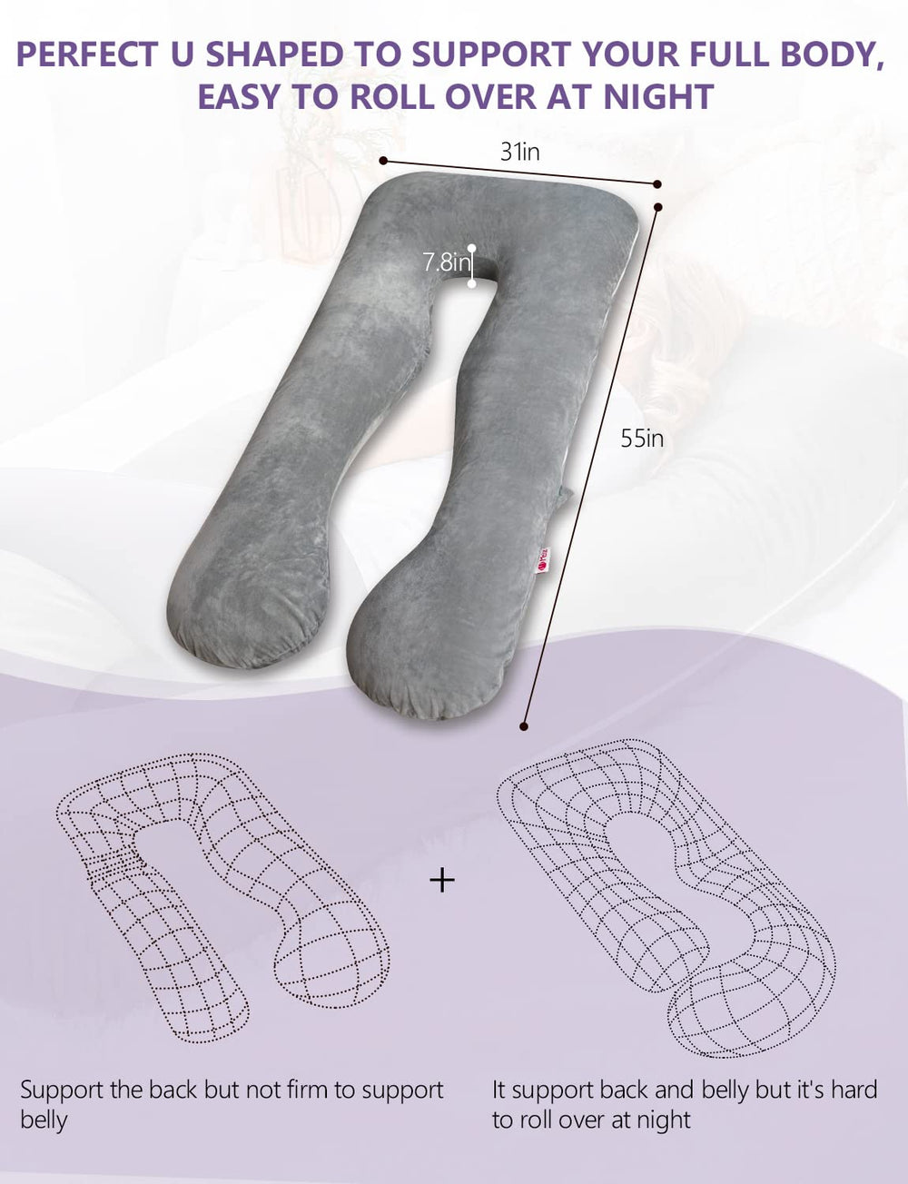 Meiz washable cover demonstrated for quick cleanups after sleep.