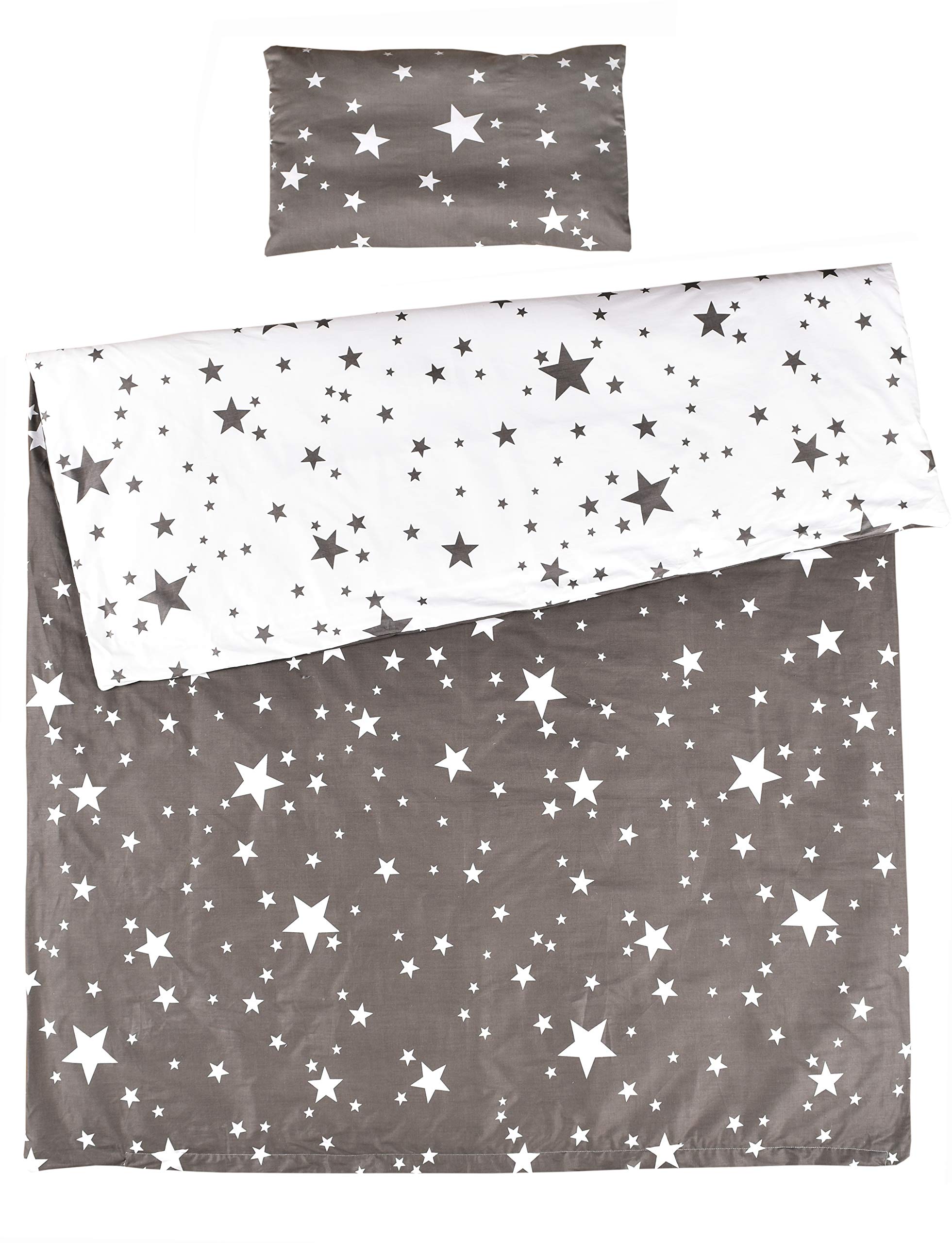 MEJU Star Twinkle duvet cover closeup showing soft cotton weave for kids’ comfort and easy care.