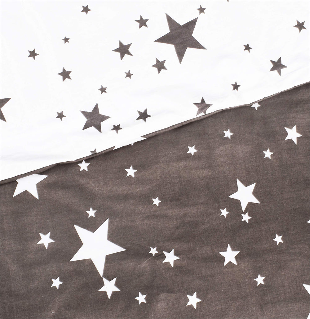 MEJU Star Twinkle pillowcase closeup showcases 100% cotton softness and breathable comfort.