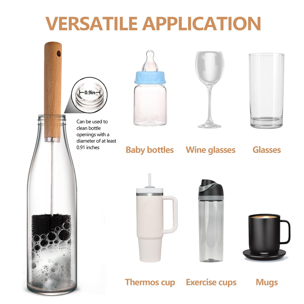 Mektler wide-compatibility brush fits beer bottles and tumblers.