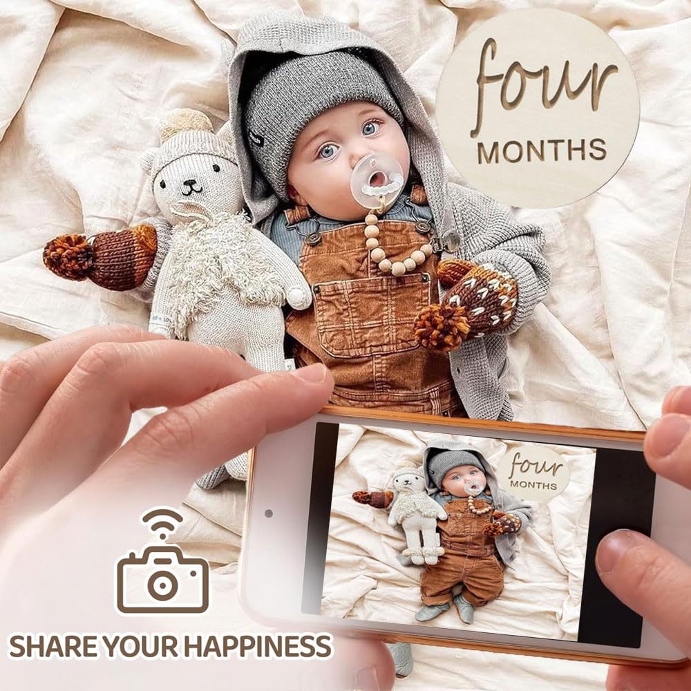 Meliatomia wooden milestone disc pregnancy sign celebrate your pregnancy journey