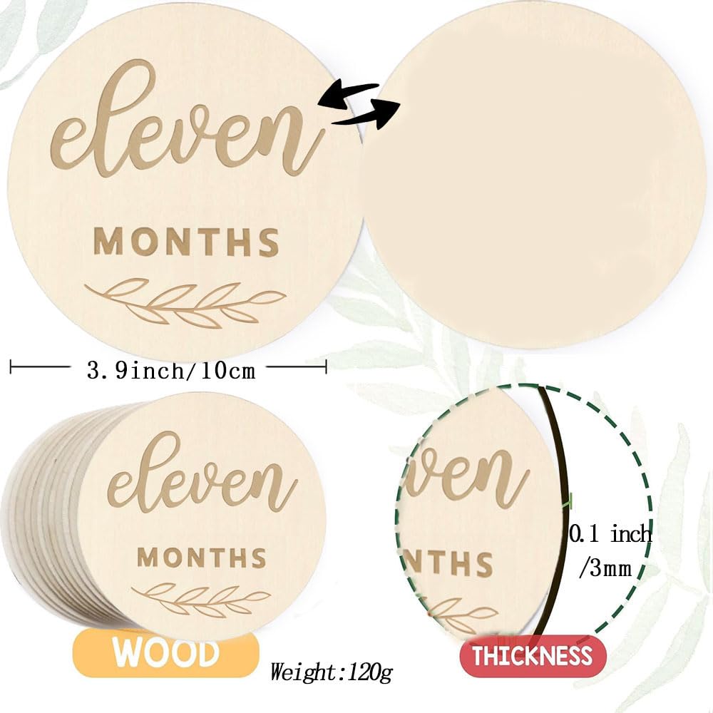Meliatomia milestones discs close-up shows smooth edges for safe handling.