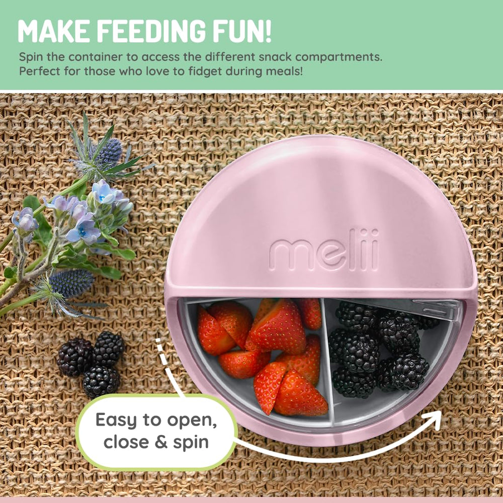 melii Bento Spin dishwasher-safe top rack convenience for busy families.