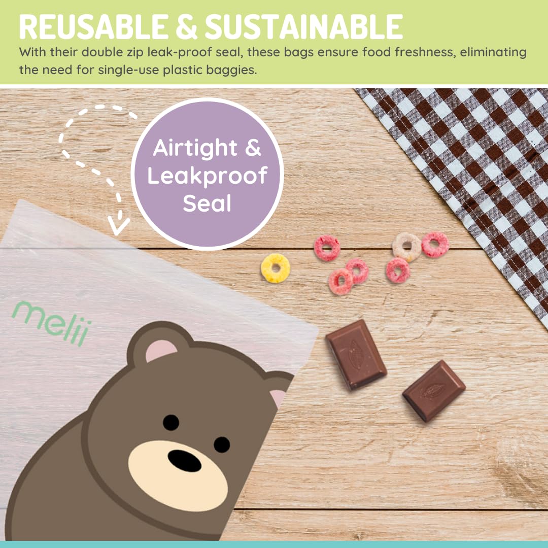 melii freezer-safe snack bag image highlights versatile storage options.