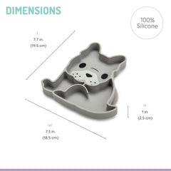 melii divided plate close-up highlights non-toxic silicone for safe baby-led weaning textures.