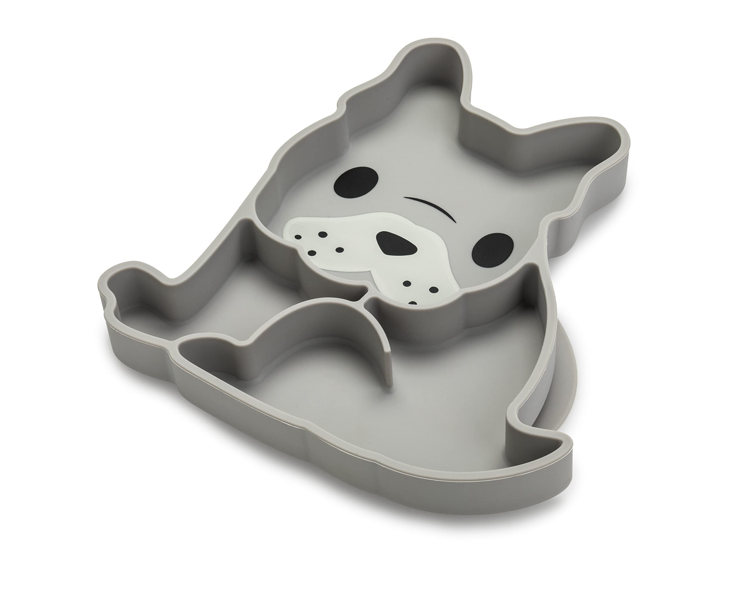 melii divided silicone suction plate close-up shows BPA-free material for safe feeding.