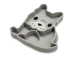 melii divided silicone suction plate close-up shows BPA-free material for safe feeding.