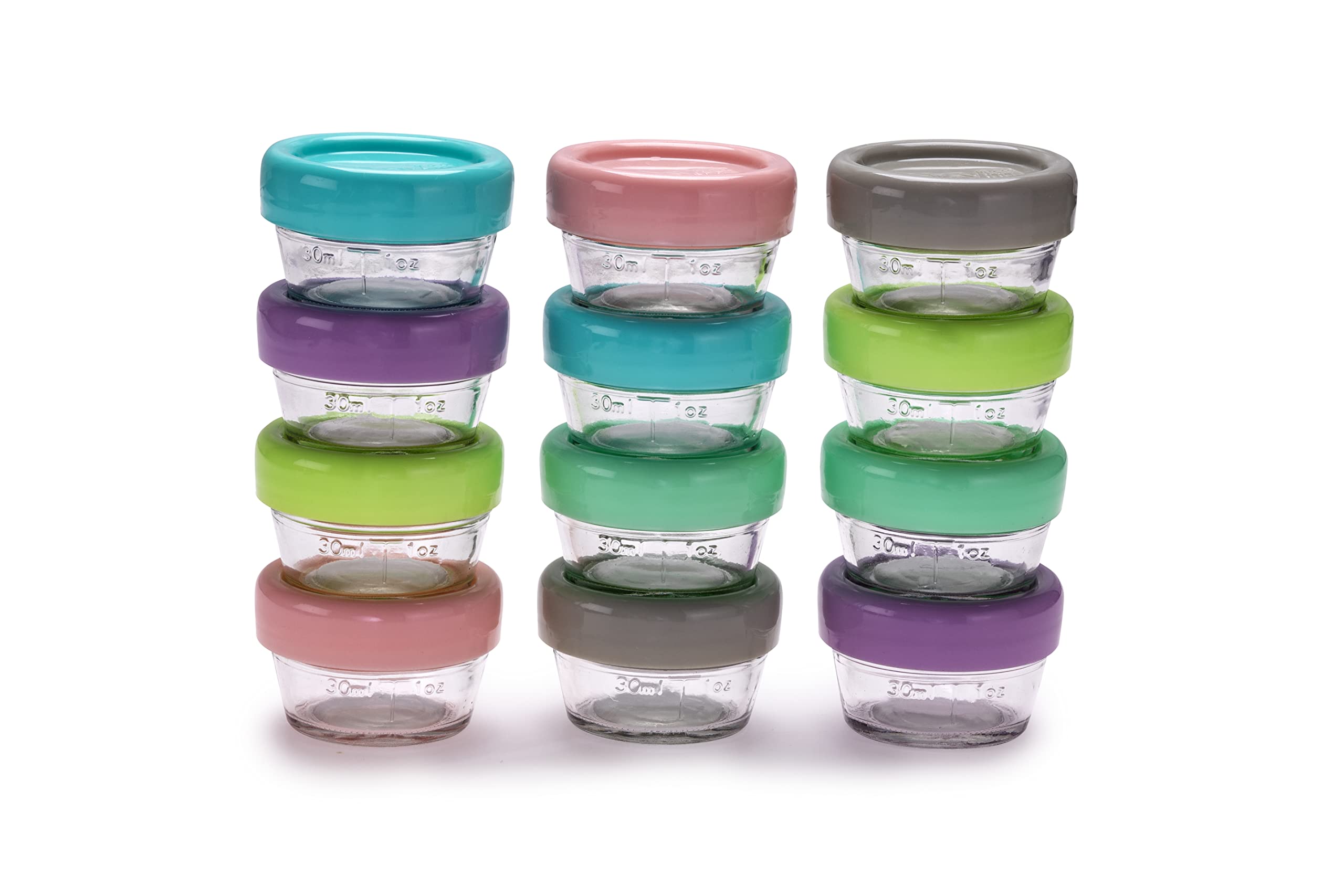melii glass storage jar with airtight lid, compact 2oz portion for easy meal prep.