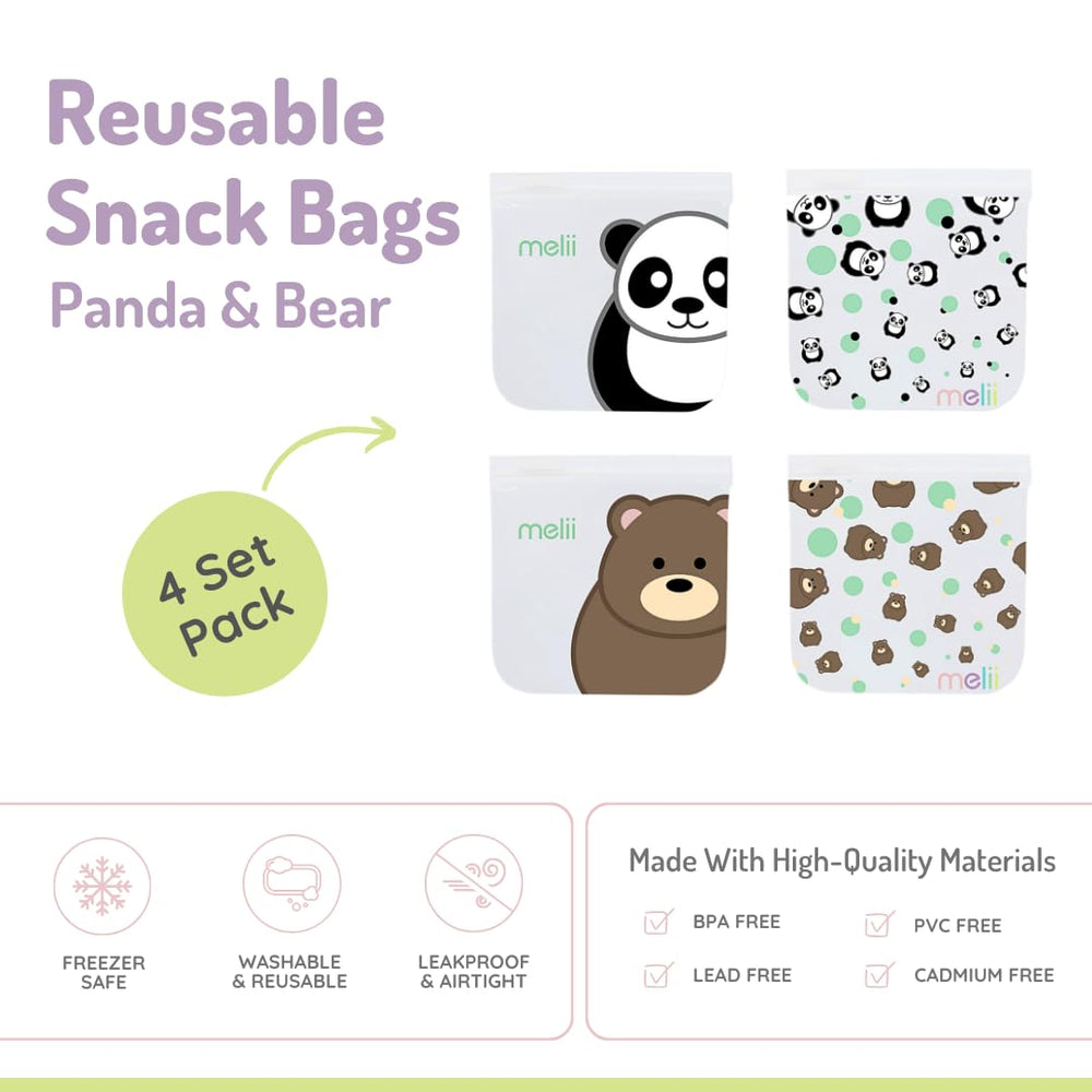 melii leakproof lunch bag with panda design keeps foods fresh.
