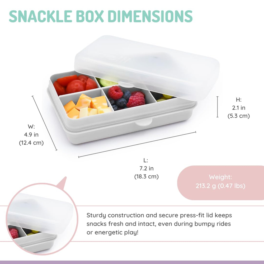 melii Mini Snackle Box removable dividers customize snack sizes and crafts.