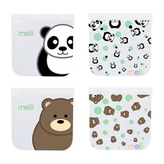 melii panda snack bag 4-pack for kid-friendly lunches and on-the-go snacks.
