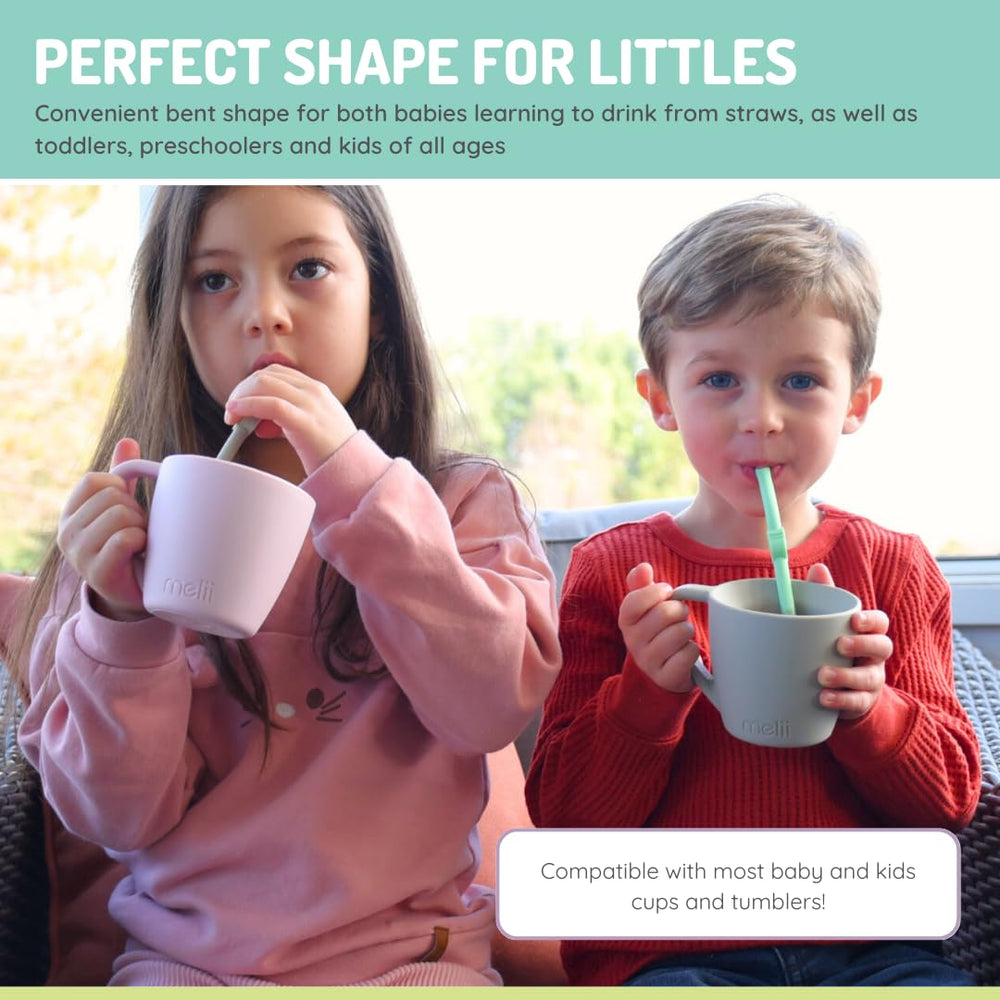 melii silicone straw set dishwasher-safe for busy families