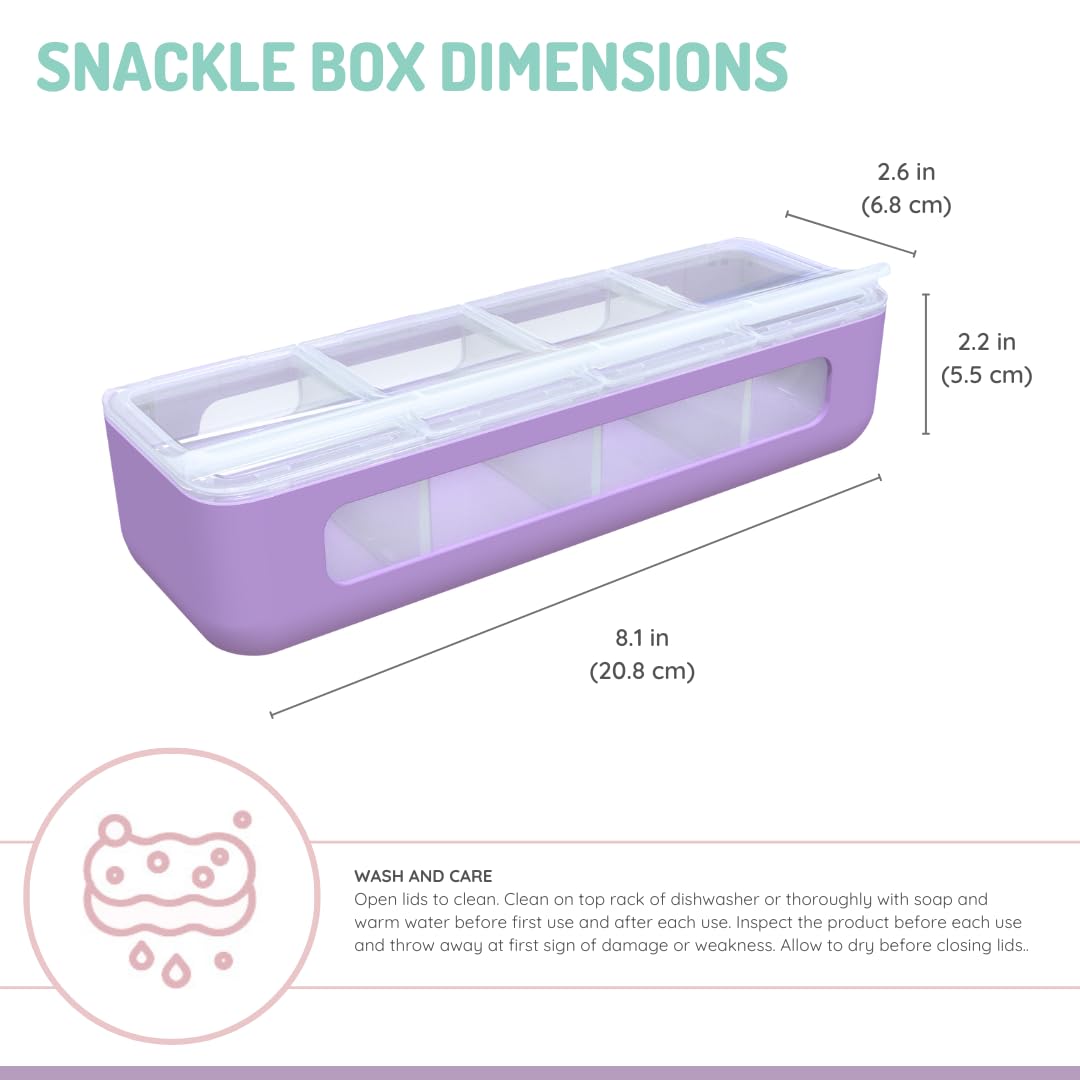 melii Snackle Box divided compartments enable independent snack access.