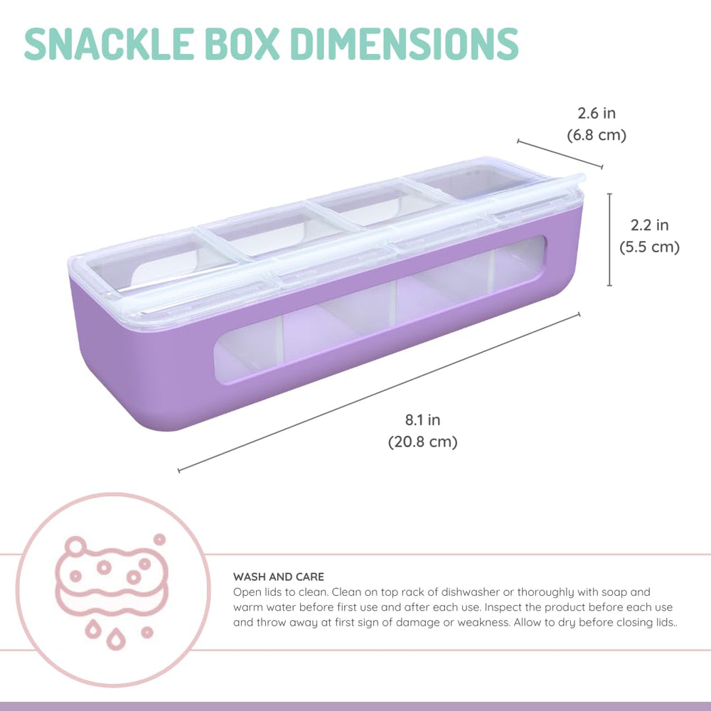 melii Snackle Box divided compartments enable independent snack access.