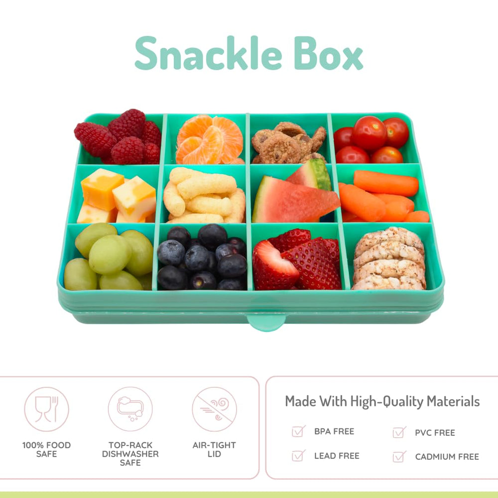 melii Snackle Box lid with snap-lock keeps contents secure and fresh