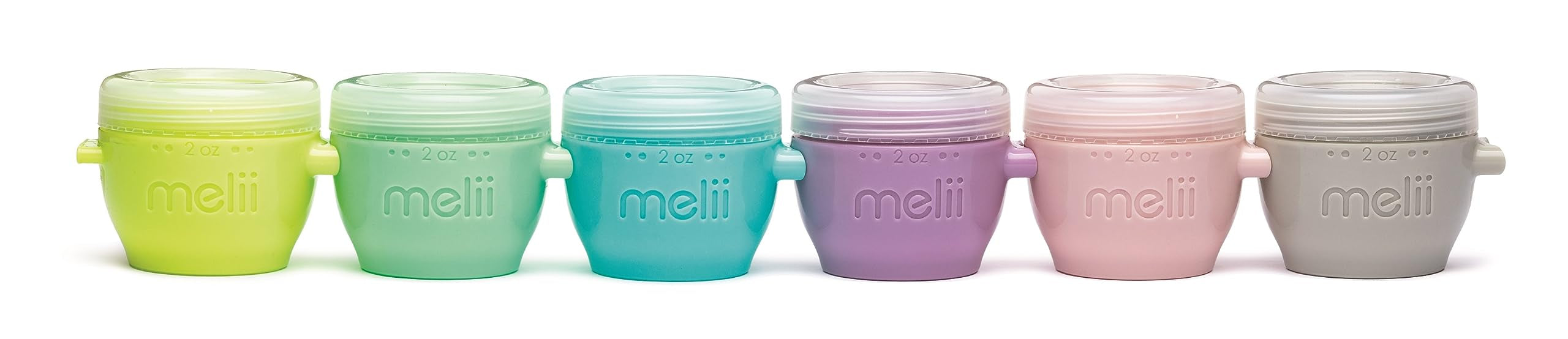 melii Snap & Go 6-pack stackable containers in bright colors for easy portioned meal prep