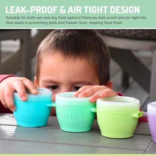 melii Snap and Go easy-clean plastic simplifies cleanup after busy family meals.