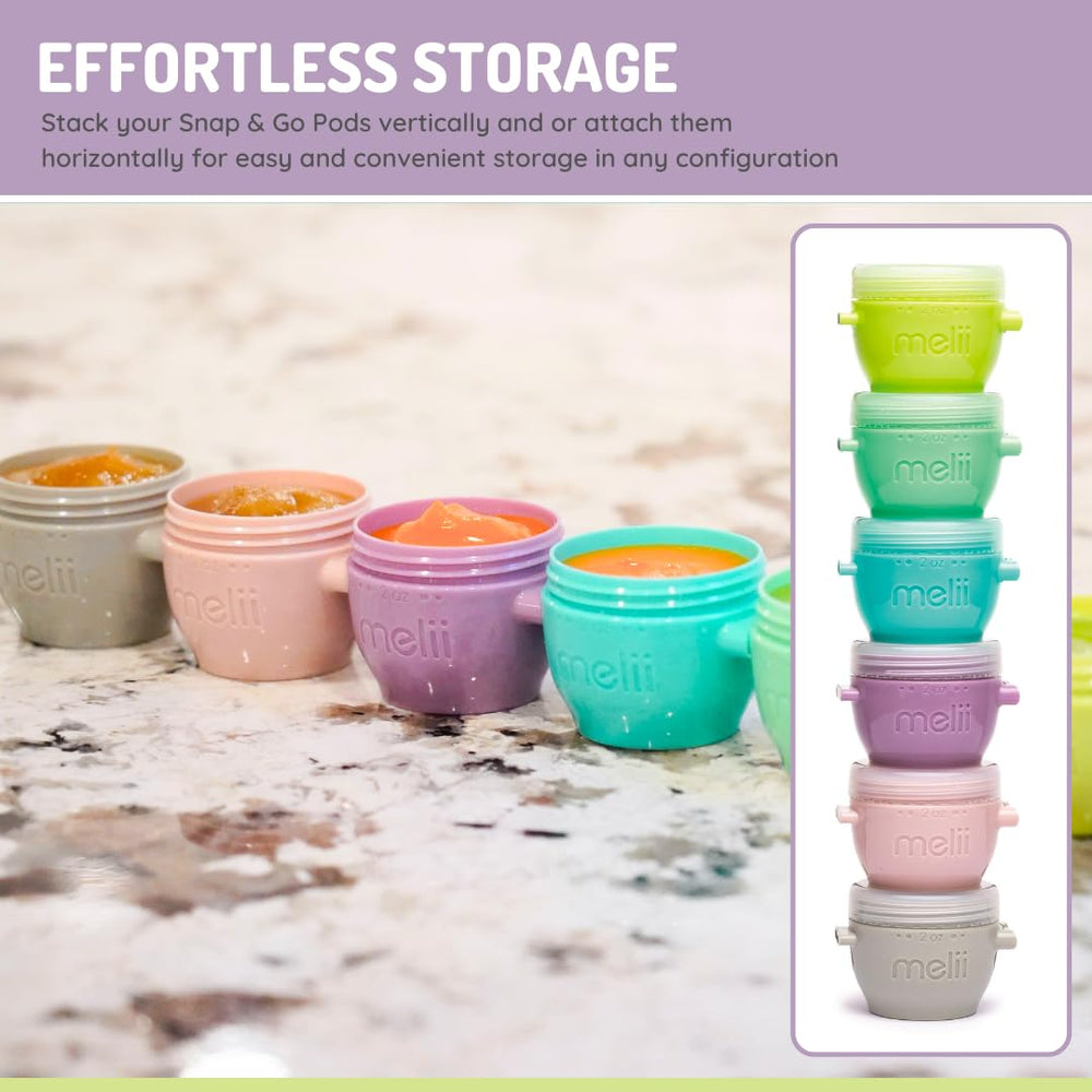 melii Snap & Go pods provide 2oz portions for easy feeding