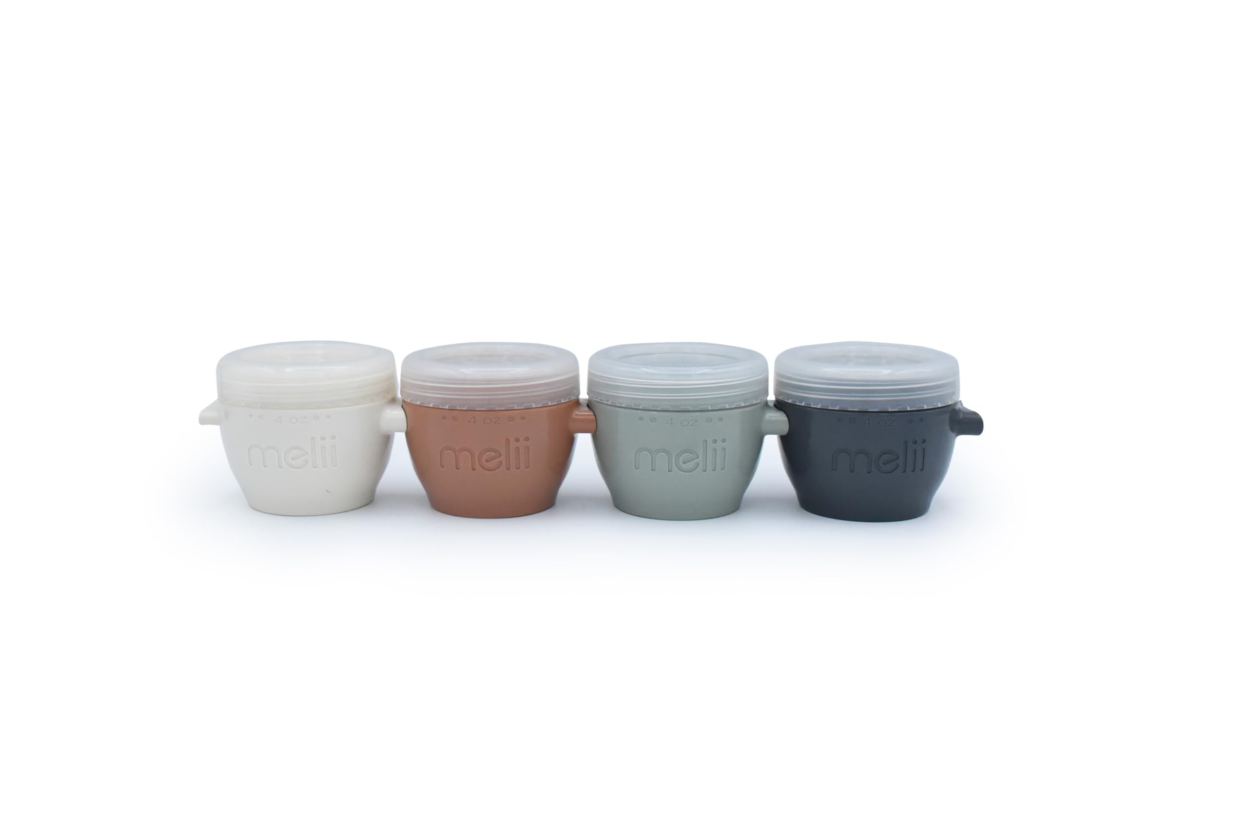 melii Snap & Go Pods front view in earthy tones for organized baby meals on the go.