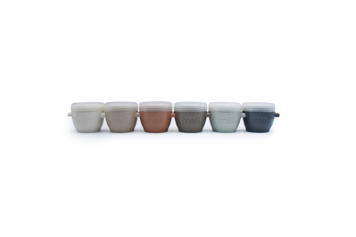 melii Snap & Go pods with closed lids for mess-free baby meals