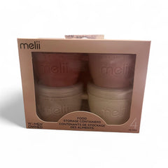 Melii Snap & Go Pods in vibrant colors for easy on-the-go baby meals.