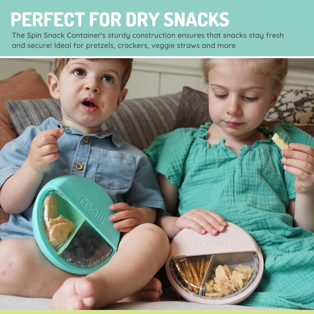 melii Spin Snack Container blue-kids-adults-use suitable for family snacking.