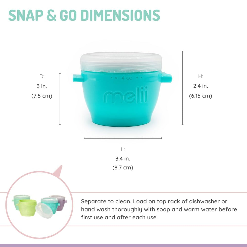 melii stackable snack containers 4oz shown ready for on-the-go meals.