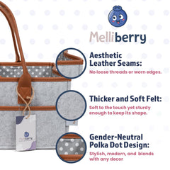 Melliberry diaper caddy interior divider for customizing storage